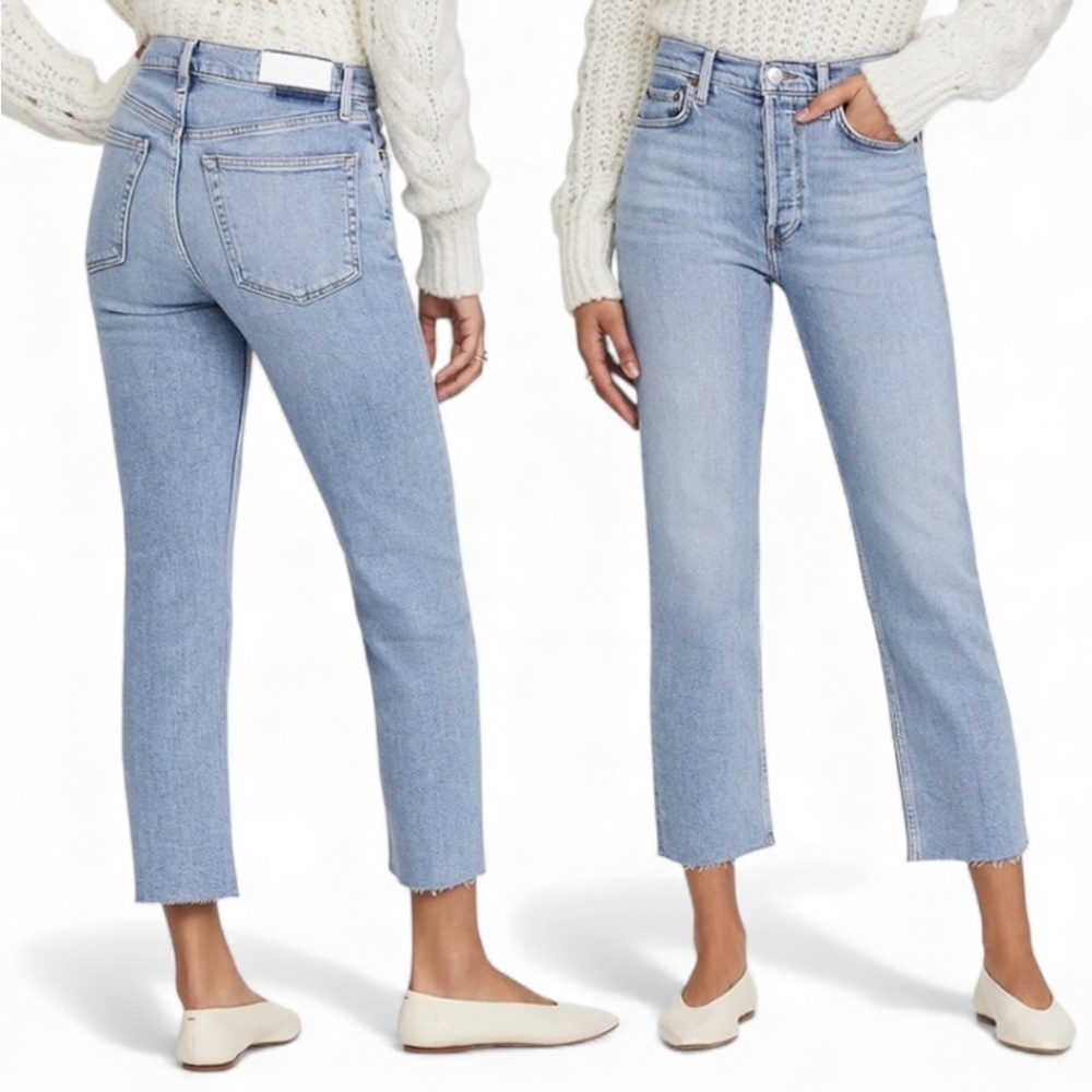 Re/Done 70's Stove Pipe Comfort Stretch High Rise Jeans - Size 24